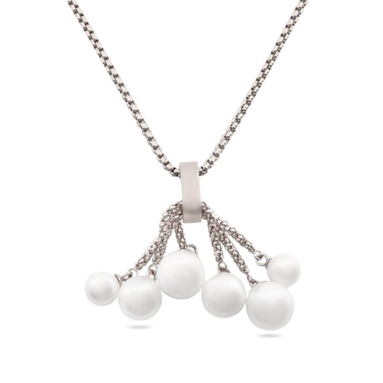 Welch Pearl Tassels Women's Steel Necklace