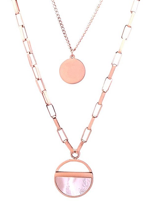 Welch Rose Steel Combination Necklace