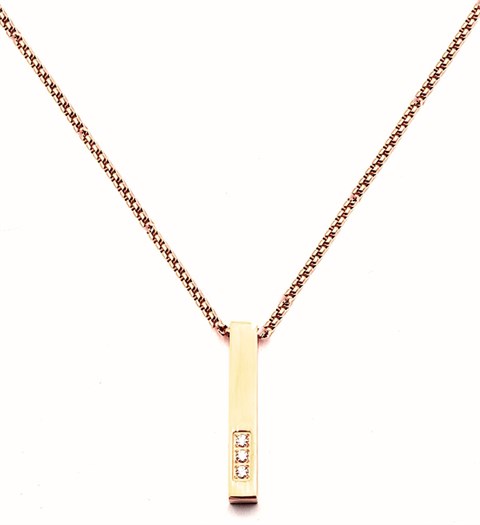 Welch Rose Steel Bar Stone Necklace