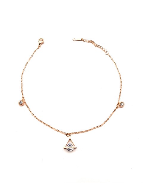 Welch Rose Steel Chain Triangle Anklet