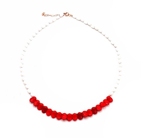 Welch Pearl Coral Silver Pearl Necklace