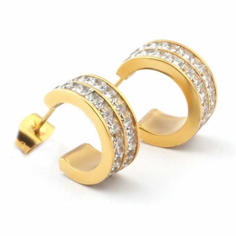 Welch Half Hoop Gold Women's Steel Earrings